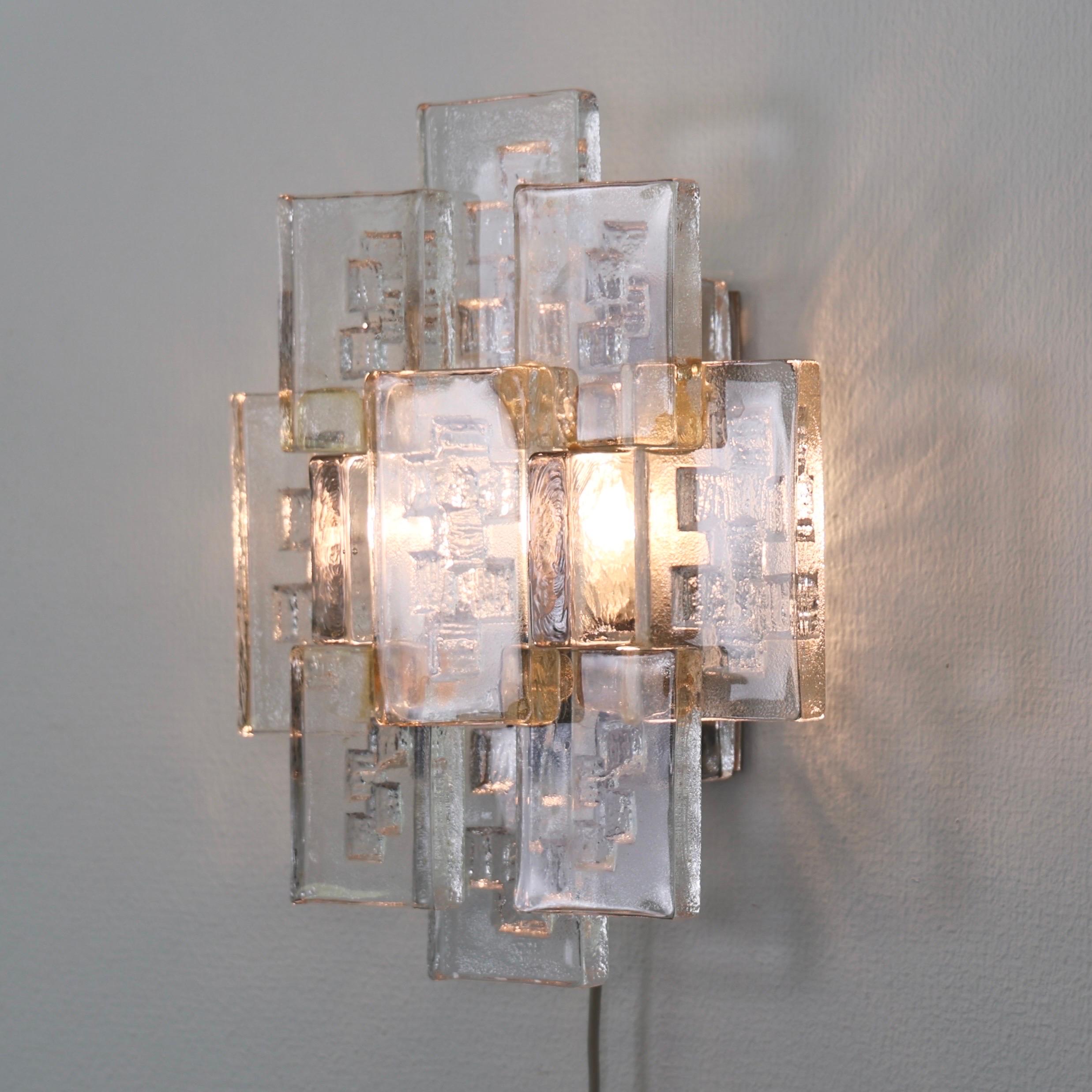 Substantial Glass Sconce by Holm Sørensen, 1960s, Denmark (Mitte des 20. Jahrhunderts) im Angebot