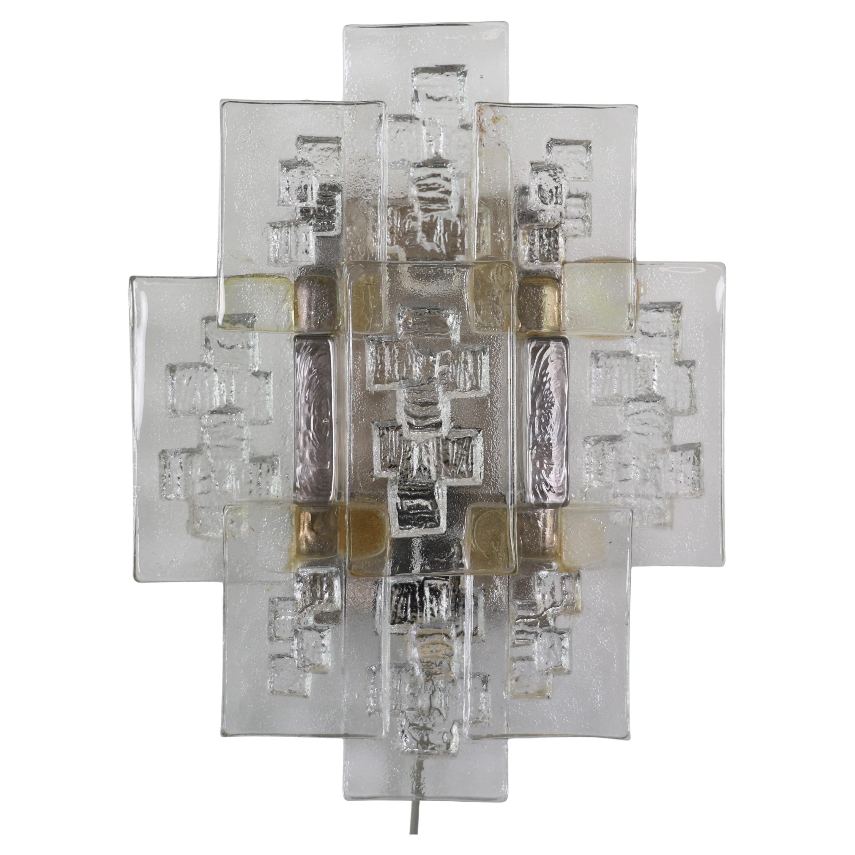 Substantial Glass Sconce by Holm Sørensen, 1960s, Denmark im Angebot