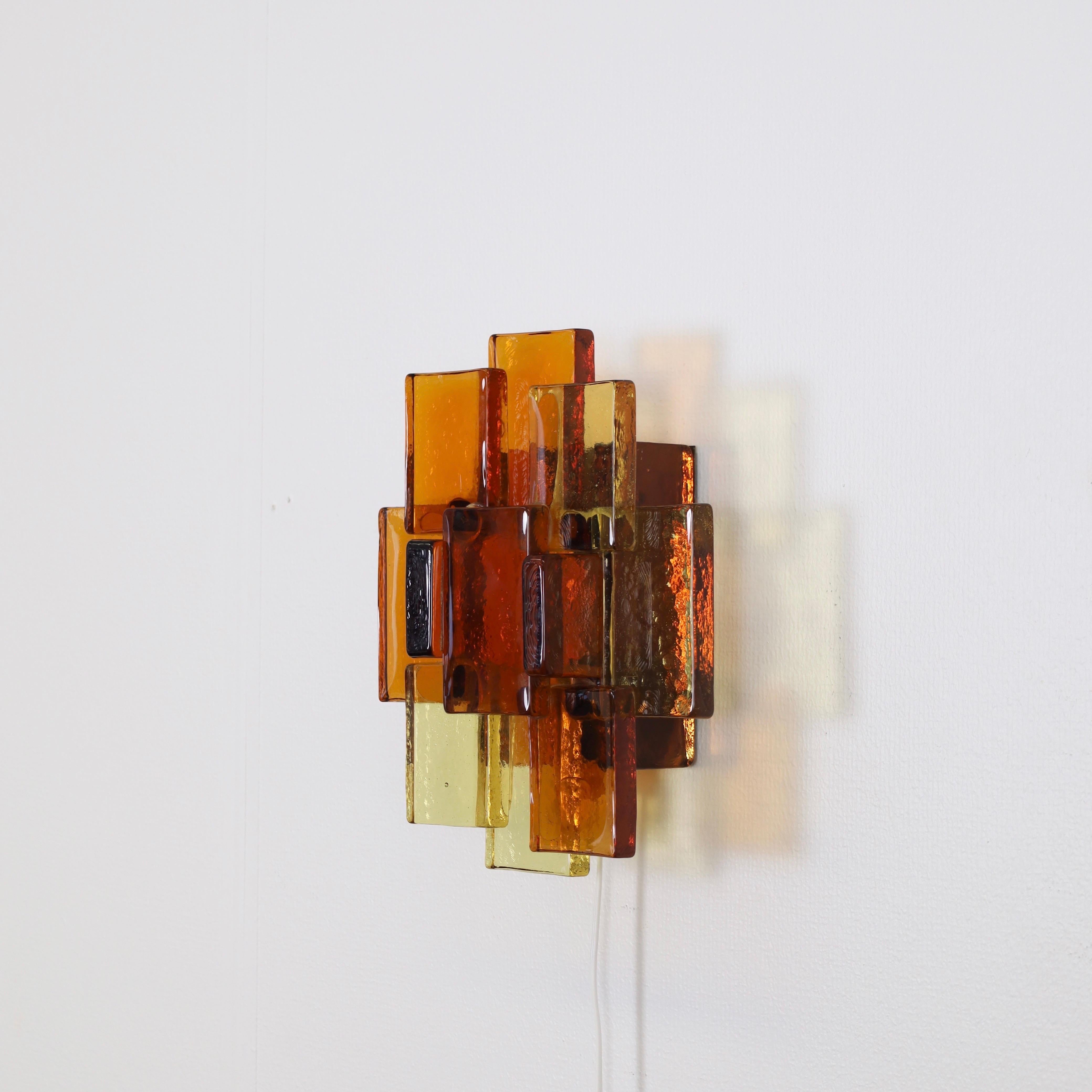 Substantial Glass Sconces by Svend Agge Holm Sørensen, 1960s, Denmark In Good Condition For Sale In Værløse, DK