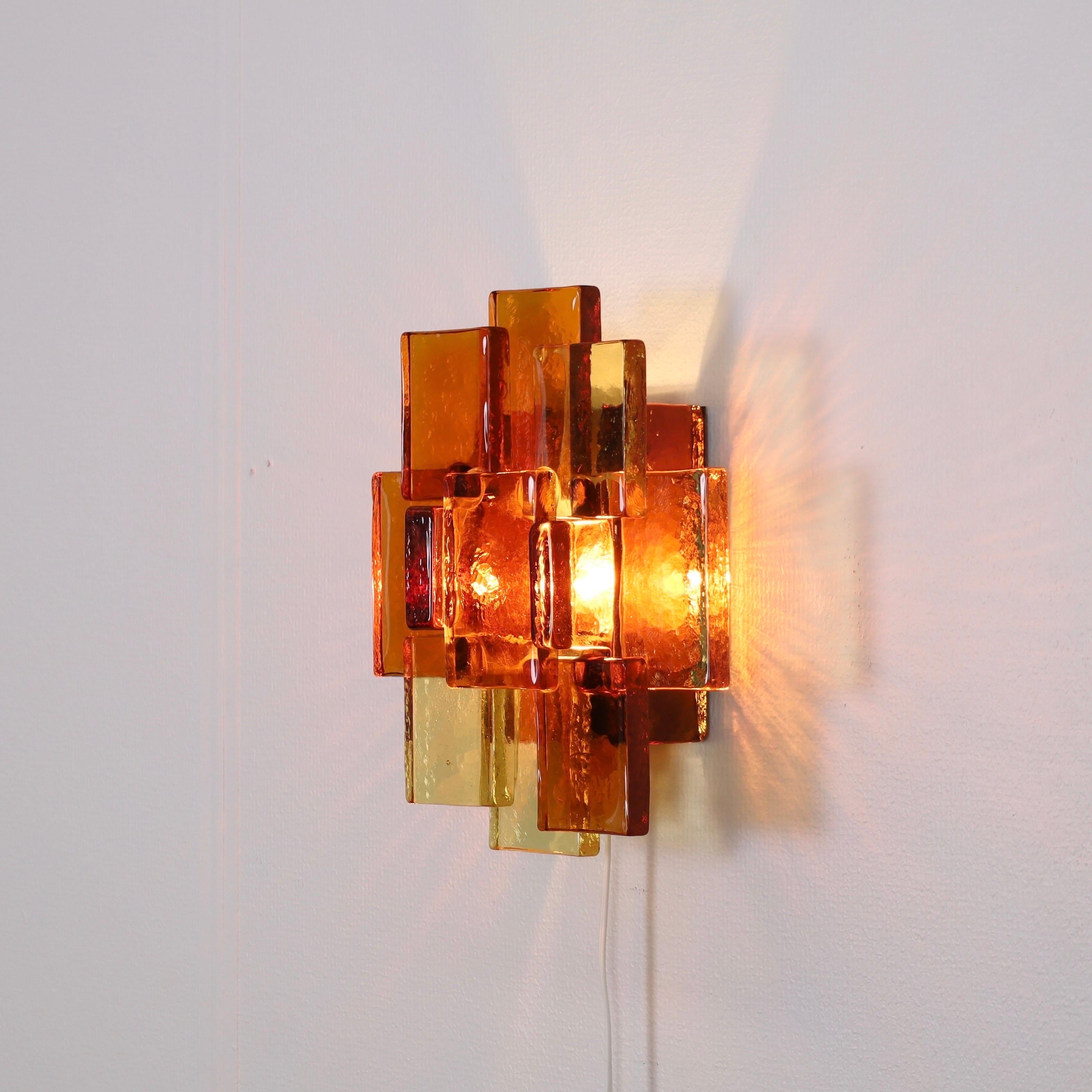 Mid-20th Century Substantial Glass Sconces by Svend Agge Holm Sørensen, 1960s, Denmark For Sale
