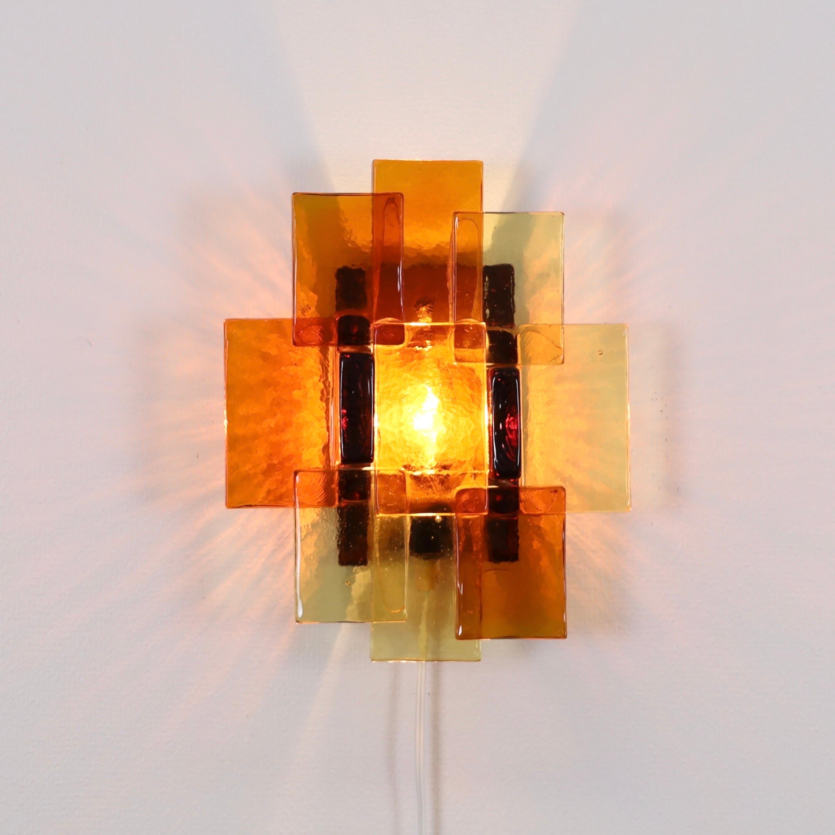 Substantial Glass Sconces by Svend Agge Holm Sørensen, 1960s, Denmark For Sale 2