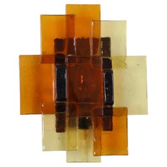 Lámpara de pared de cristal de Holm Sørensen, años 60, Dinamarca