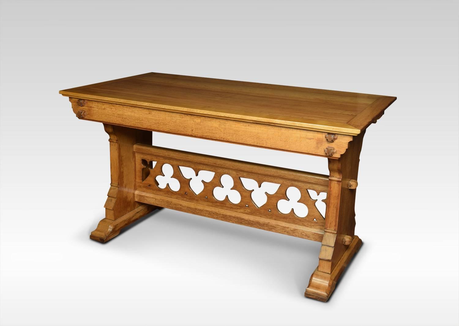 British Substantial Gothic Oak Alter Table For Sale