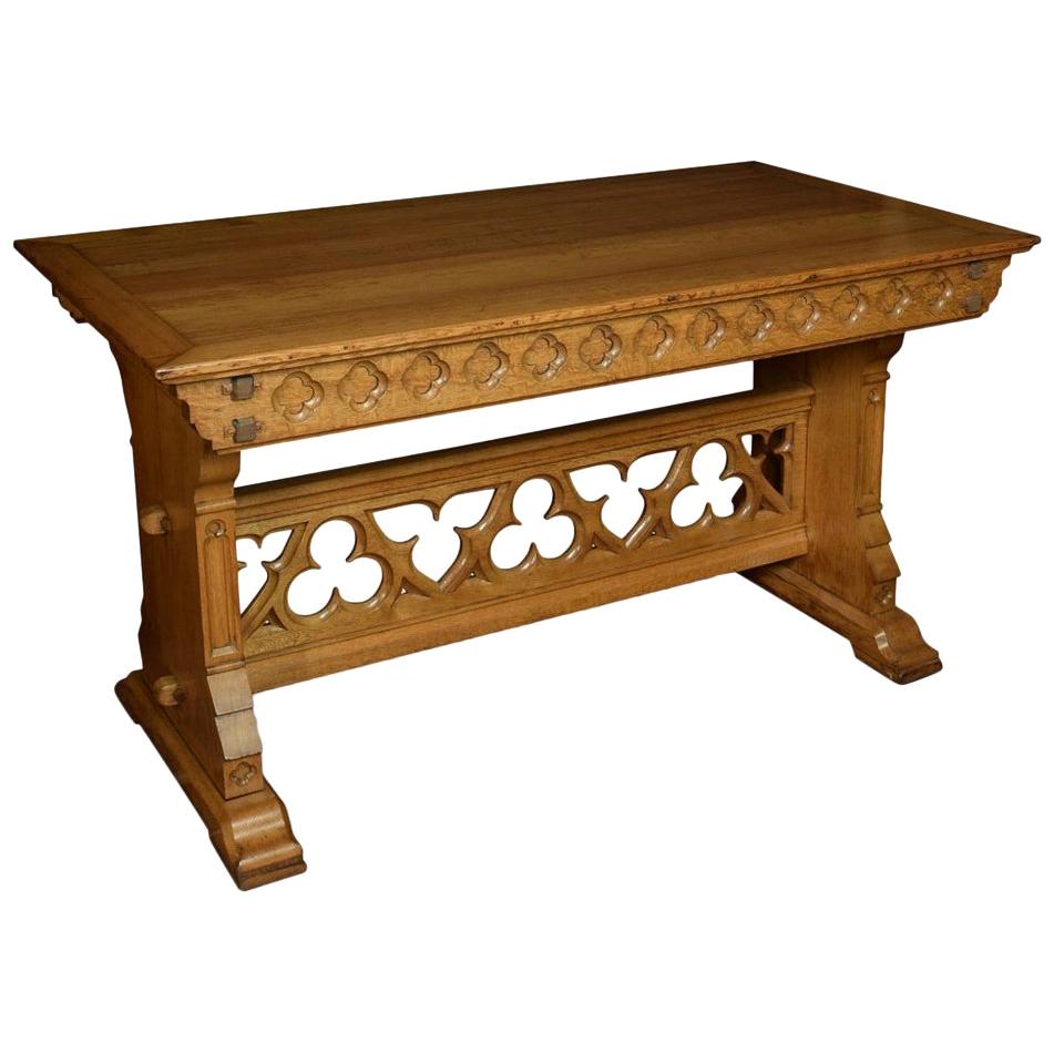 Substantial Gothic Oak Alter Table For Sale