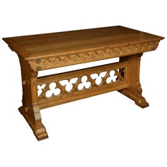 Substantial Gothic Oak Alter Table