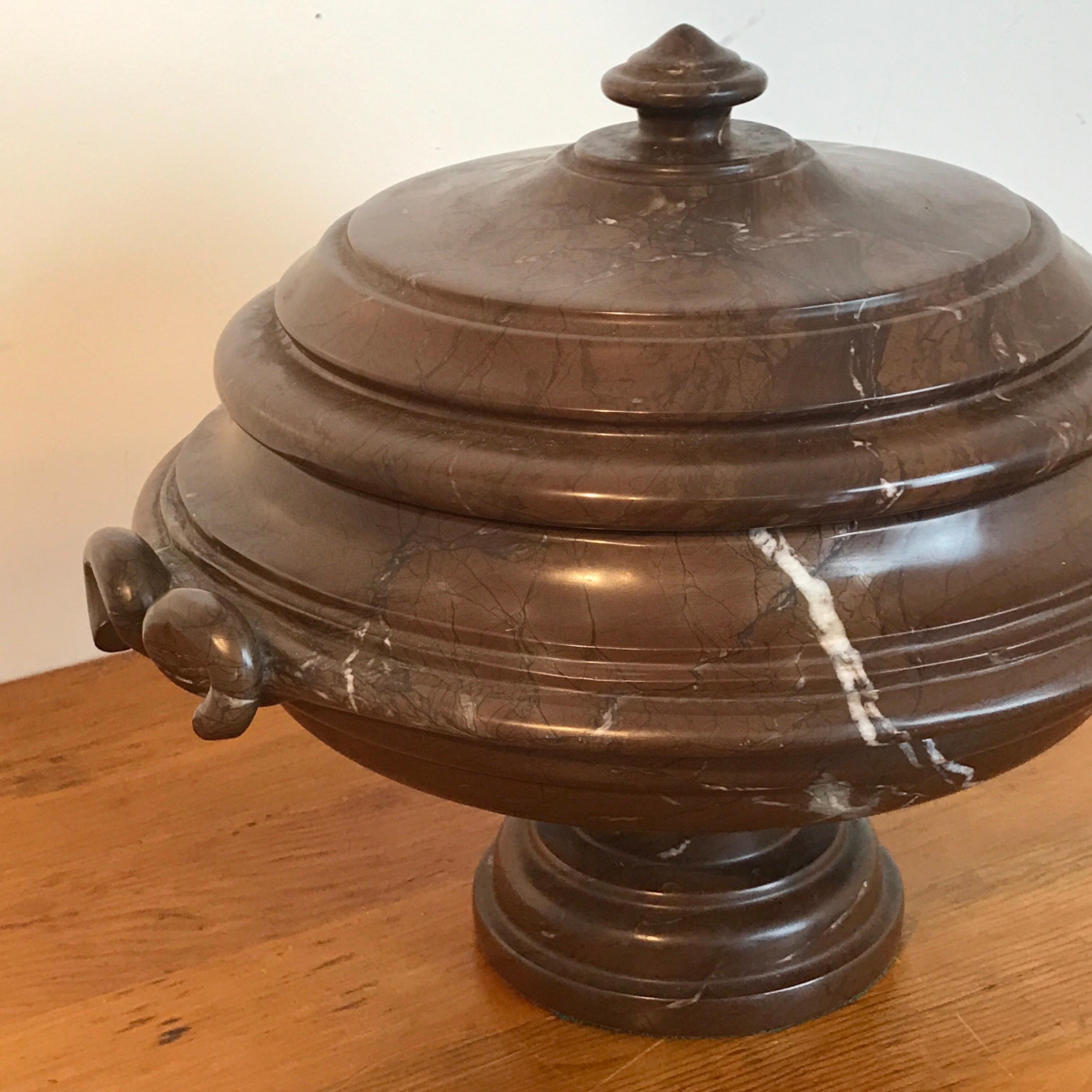 Substantial Grand Tour Carved Marble Covered Urn 5