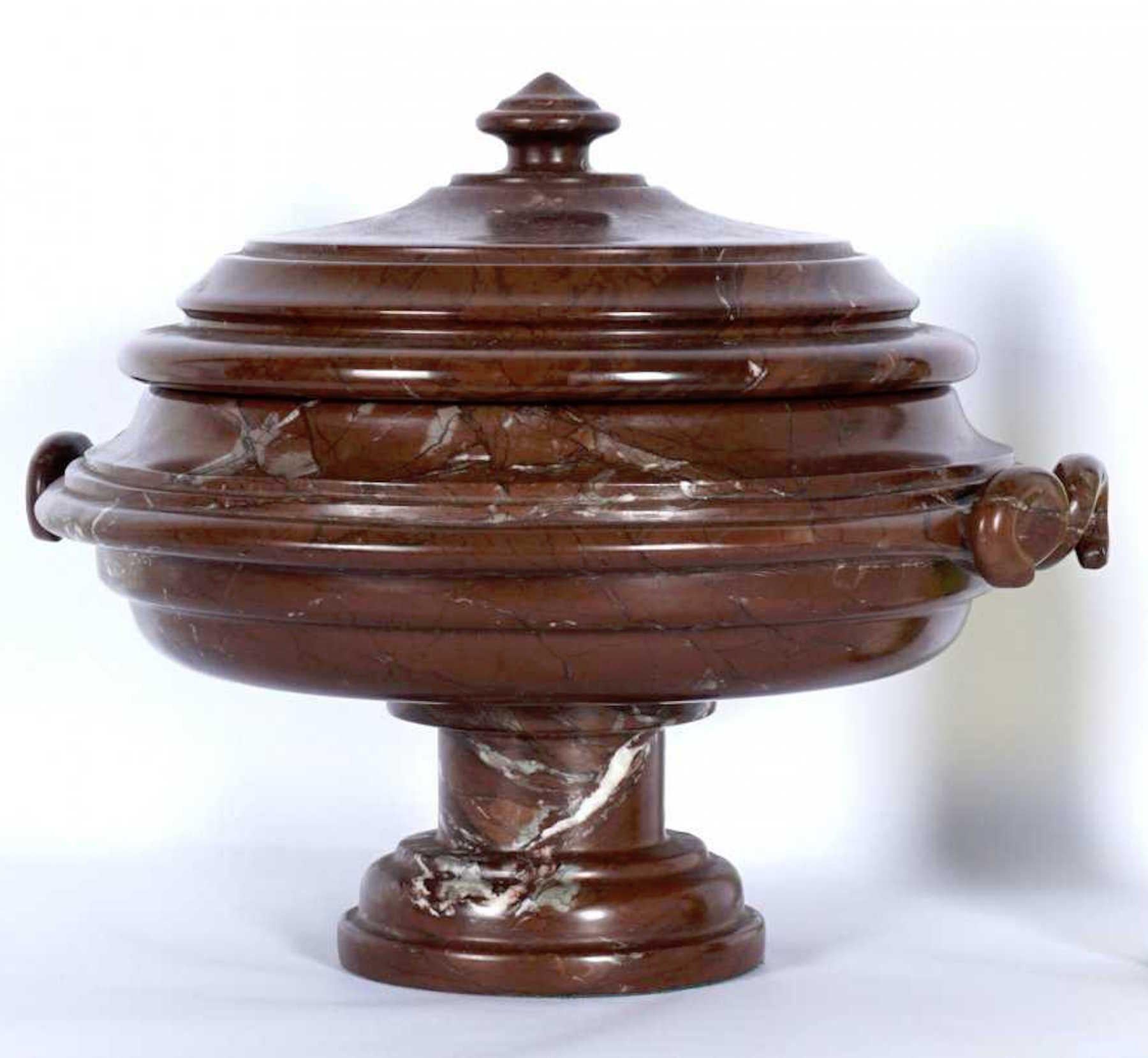 Italian Substantial Grand Tour Carved Marble Covered Urn