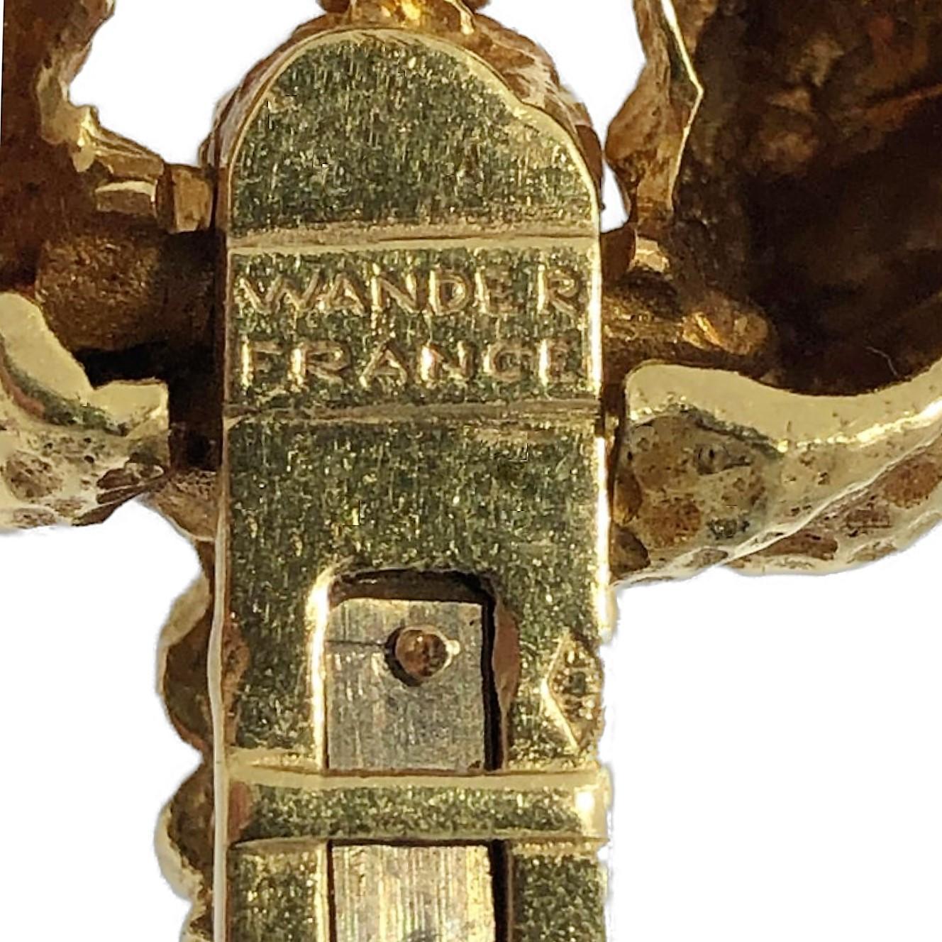Bemerkenswertes gehämmertes Gelbgoldarmband von Wander, Frankreich 2