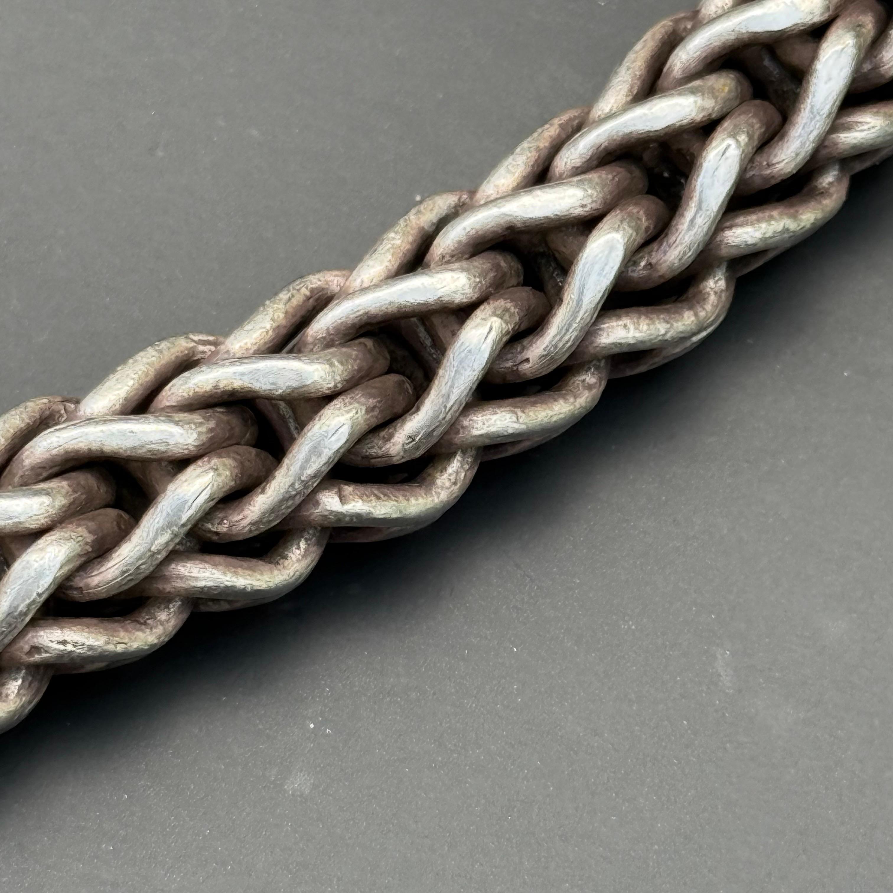 da uomo o donna Sostanziosa catena d'argento intrecciata a mano da 384 grammi in vendita