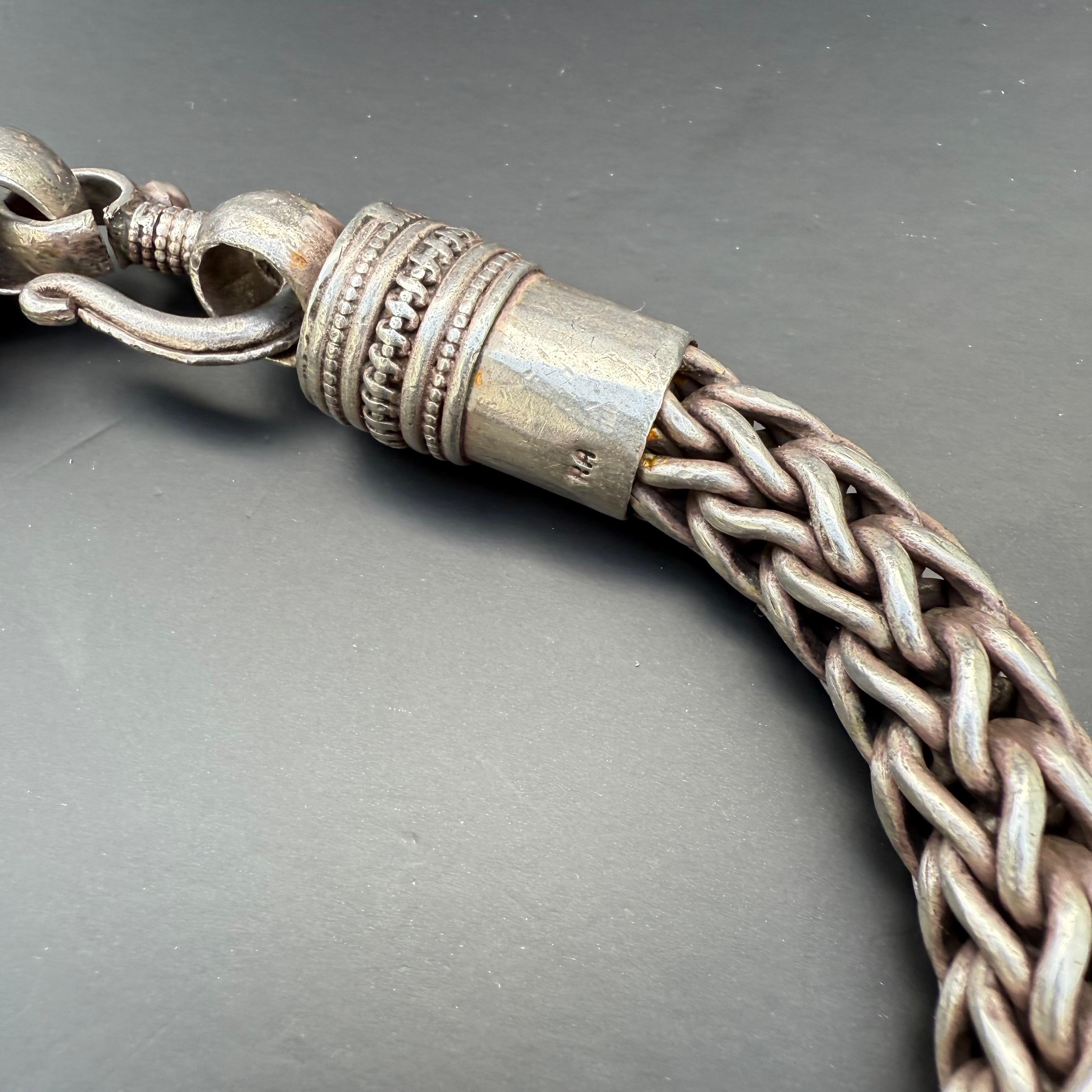 Sostanziosa catena d'argento intrecciata a mano da 384 grammi in vendita 3