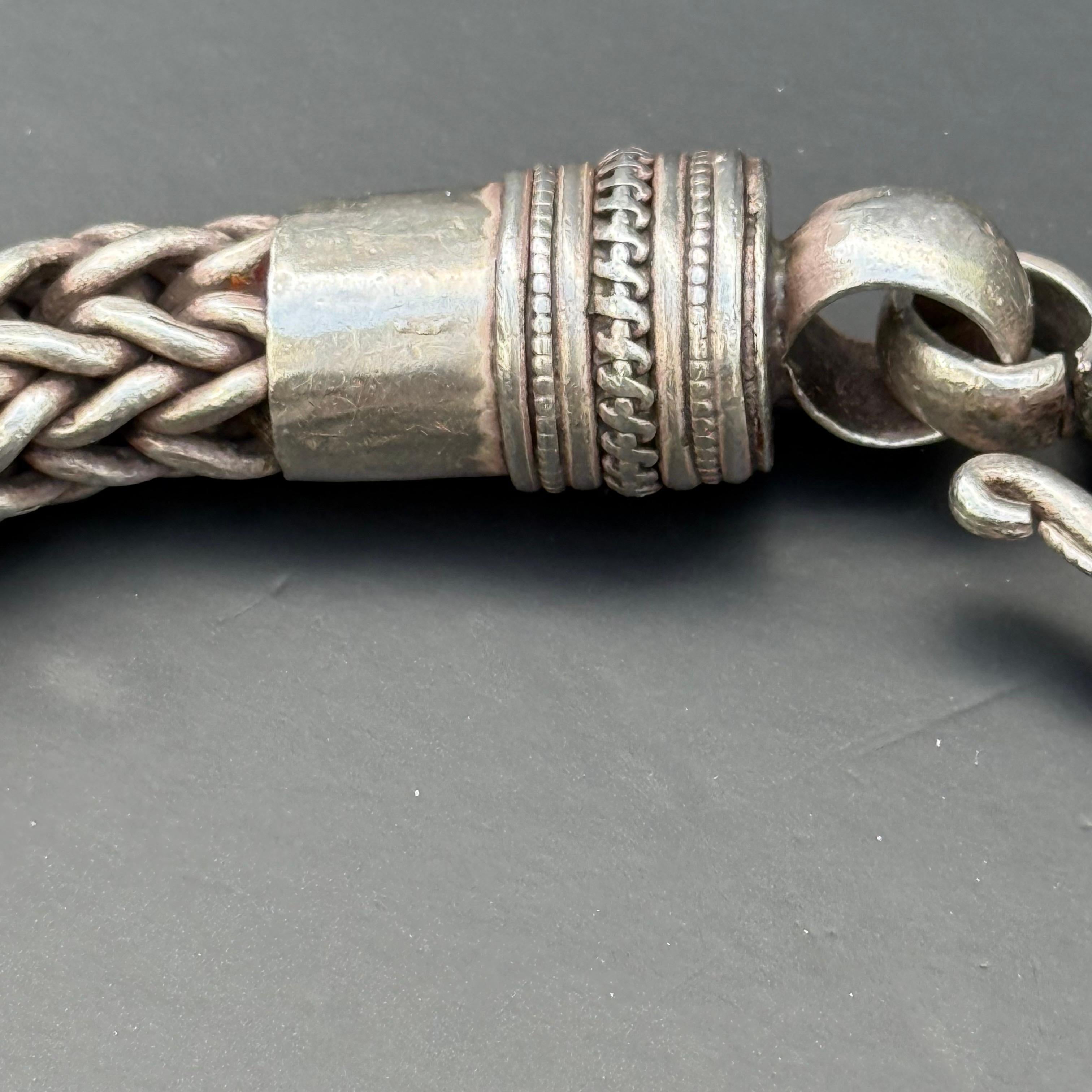 Sostanziosa catena d'argento intrecciata a mano da 384 grammi in vendita 4