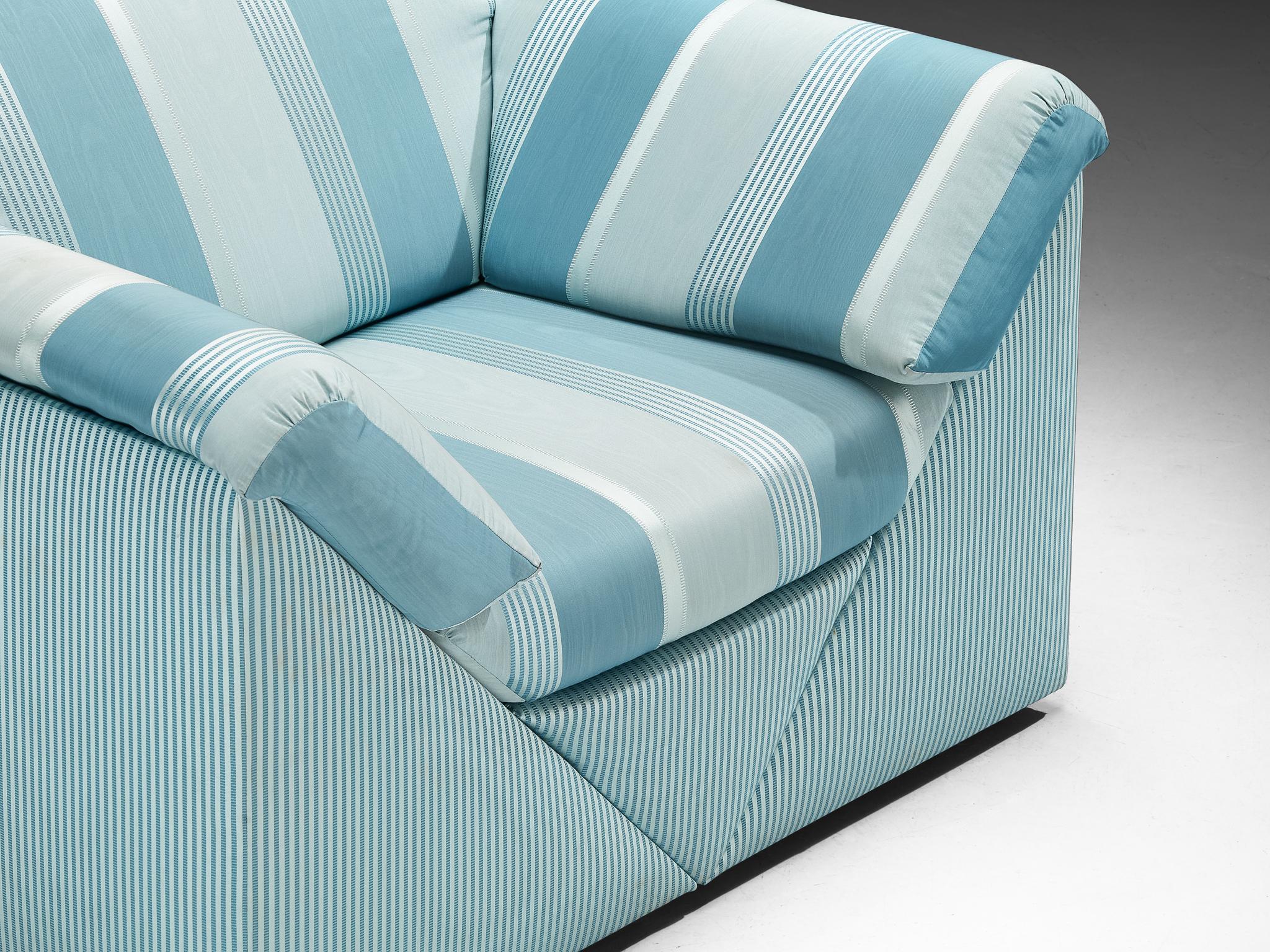 Tissu Substantielles chaises longues à revêtement délicat rayé vert bleu en vente