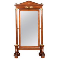 Substantial Mahogany Empire Cheval Mirror