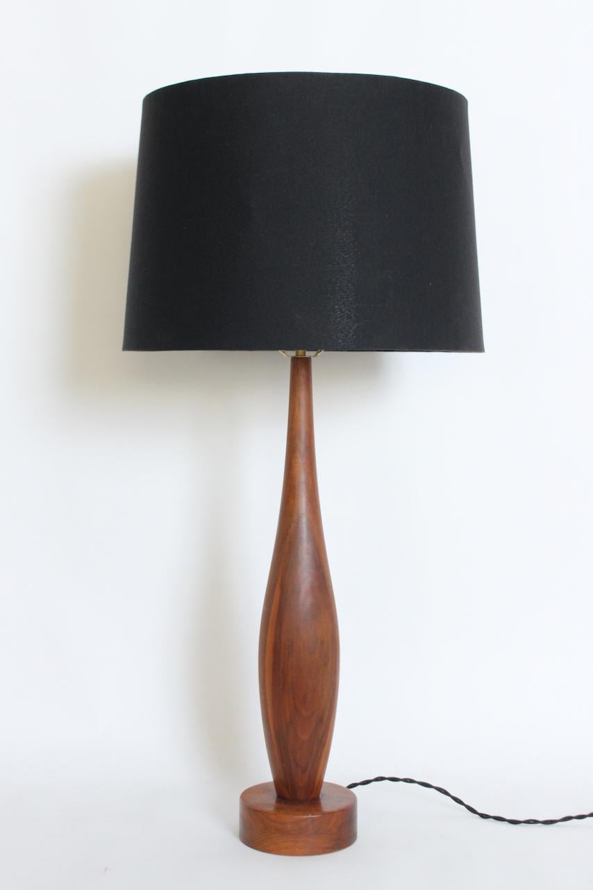 Substantial Mel Smilow Attributed Staved Solid Walnut Table Lamp, circa 1960 For Sale 5