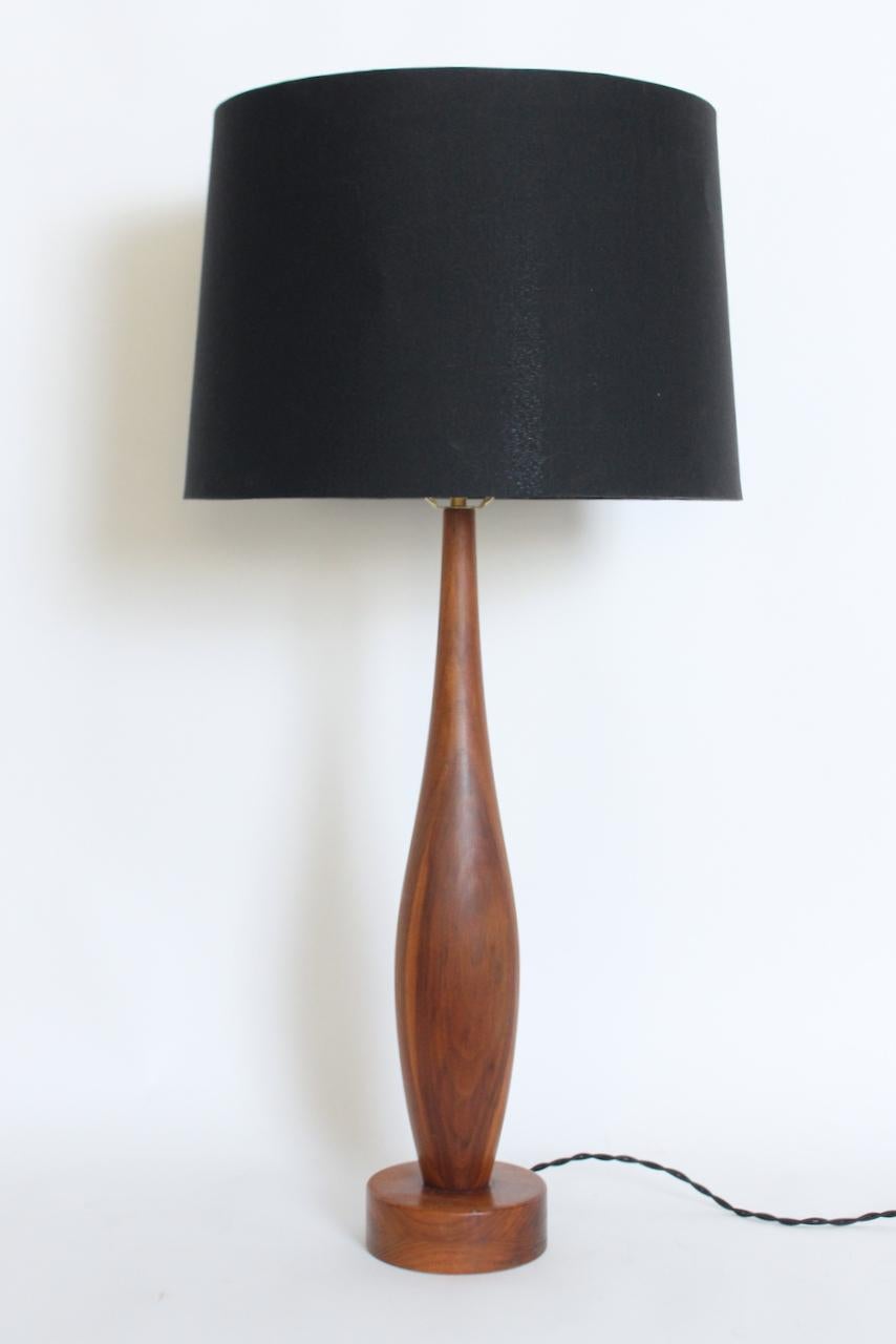Mid-20th Century Substantial Mel Smilow Attributed Staved Solid Walnut Table Lamp, circa 1960 For Sale
