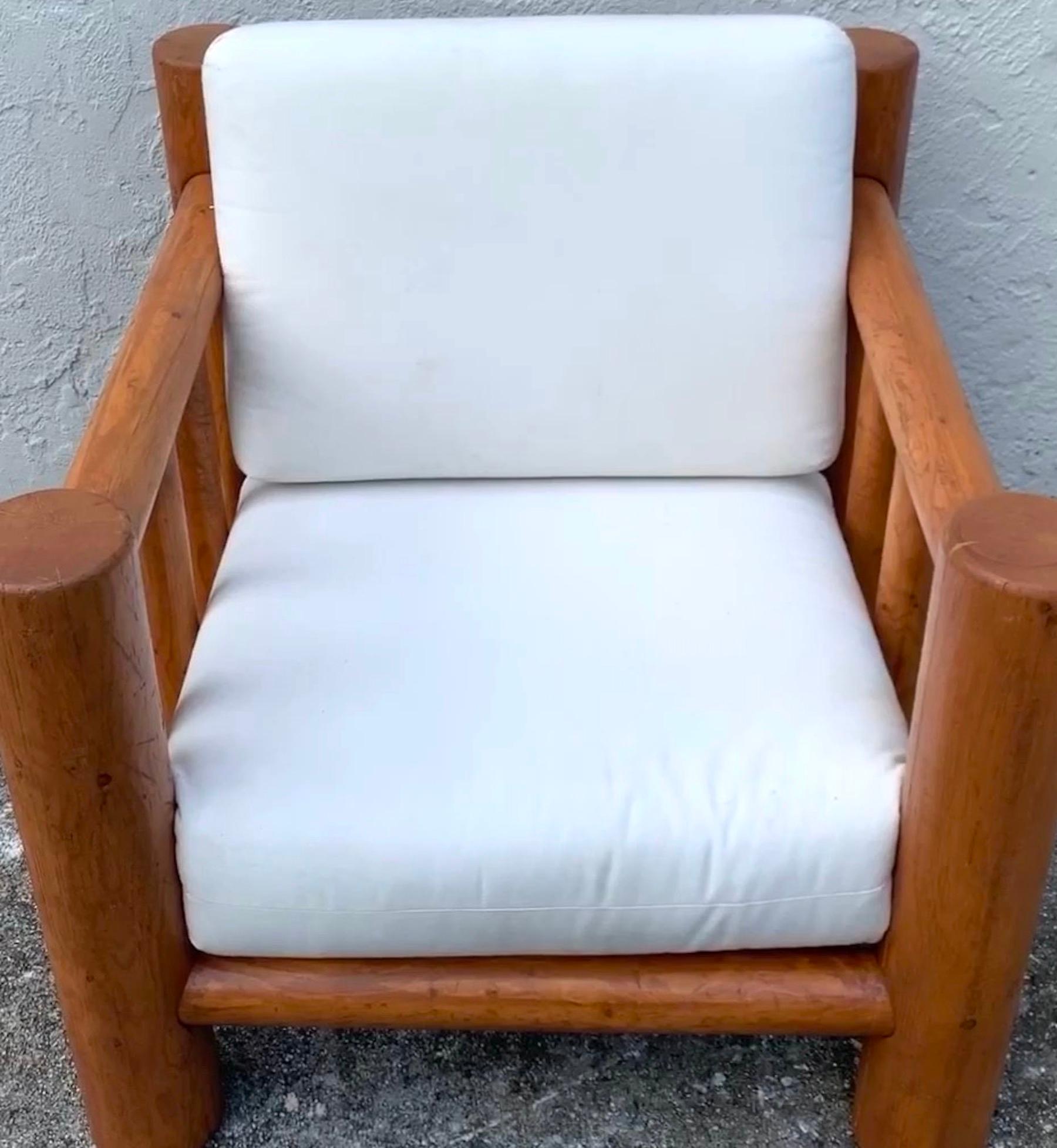 Substanzieller Dowel Lounge Chair und Ottoman aus der Jahrhundertmitte im Angebot 2