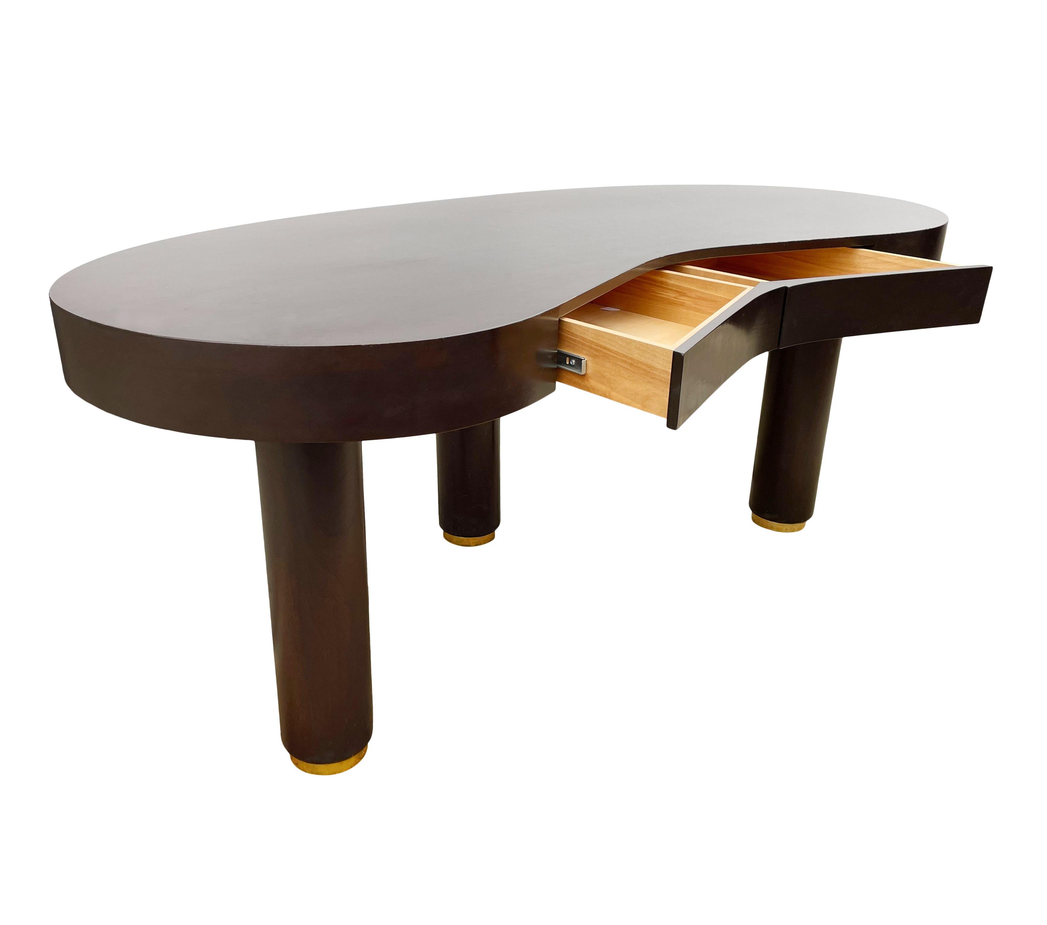 Substantial Mid-Century Modern Kidney Shape Executive Desk after Gilbert Rohde 1
