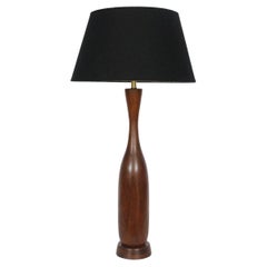 Substantial New Hope School Solid Walnut Table Lamp, circa 1960