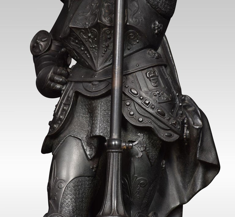 Substantial Pair of 19th Century Cast Iron Figures of Knights at 1stDibs