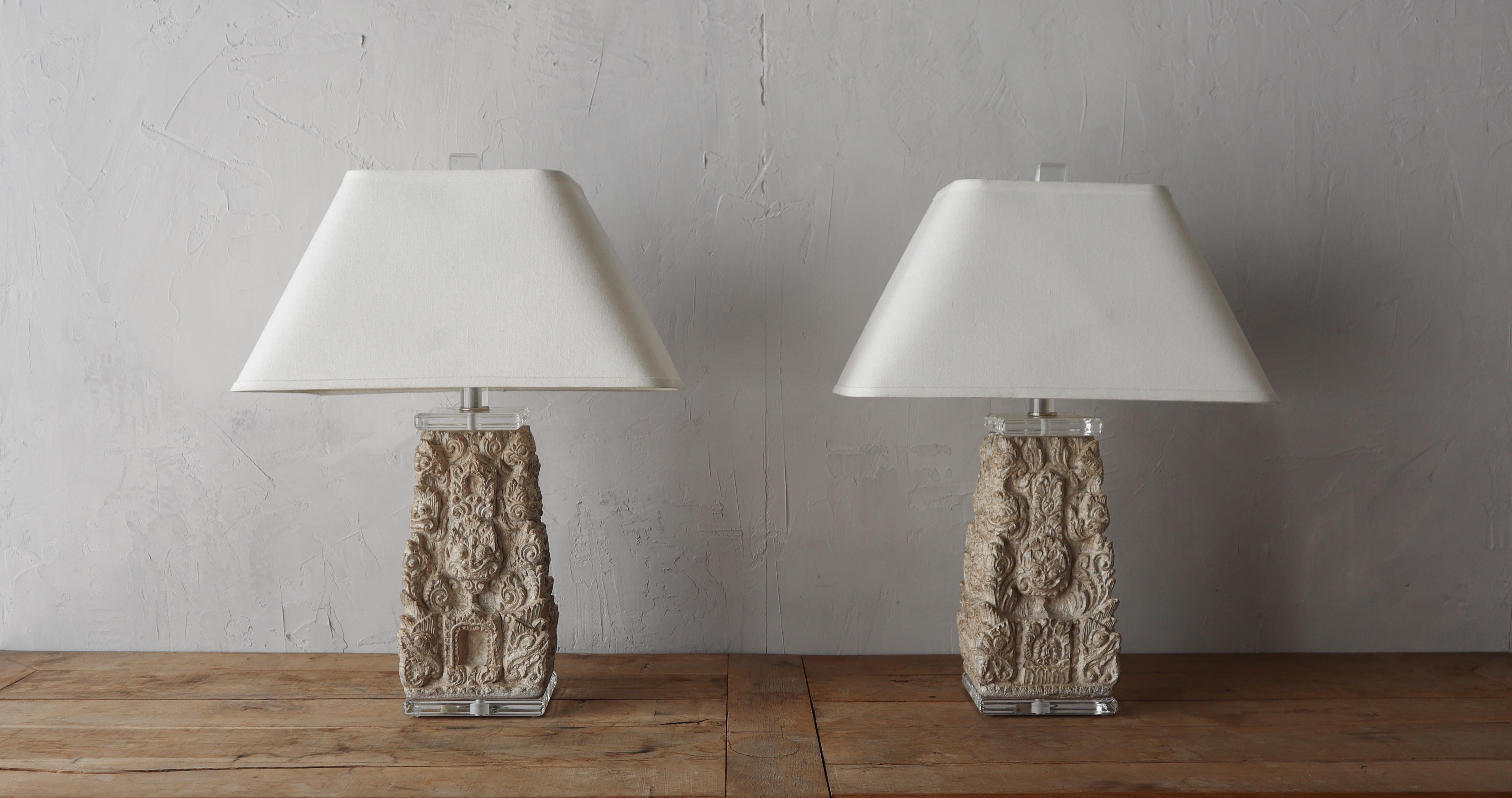 foo dog lamps pair