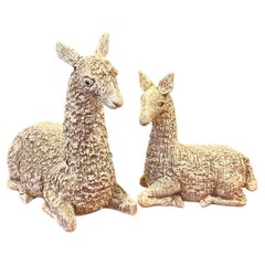 Vintage Substantial Pair of Mid-Century Llamas by Jaru