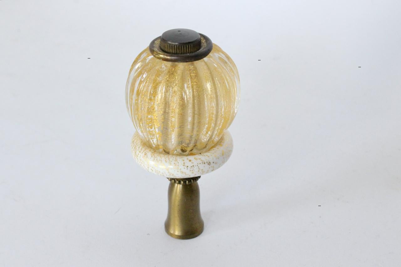 Substantial Paul Hanson White & Gold Murano Glass Table Lamp, 1960's For Sale 10