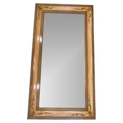 Specchio ad arco con cornice in Wood Wood scuro e decorazioni dipinte a mano