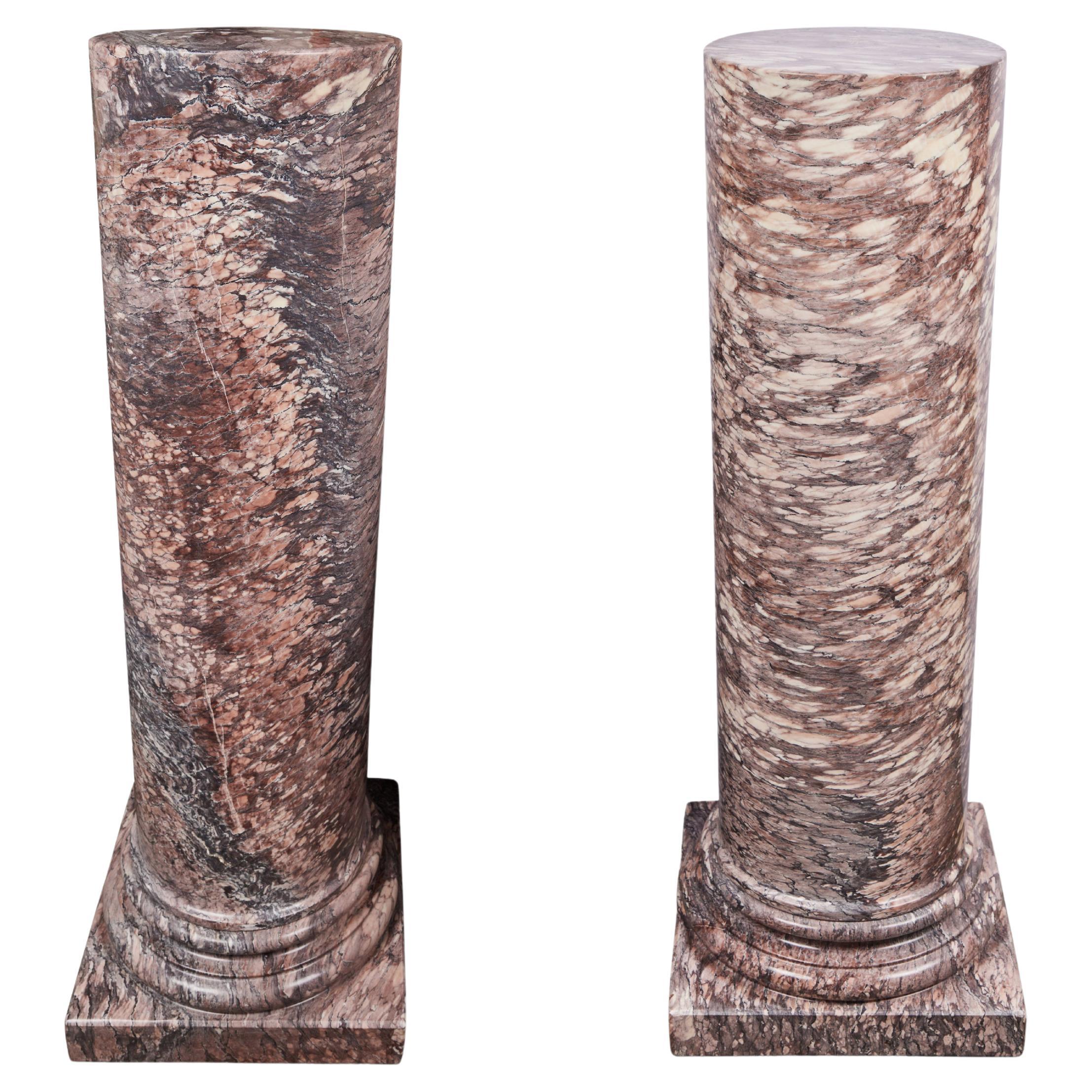 Substantial, Rouge Marble Columns For Sale