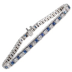 Substantial Sapphire and Diamond Tennis Bracelet