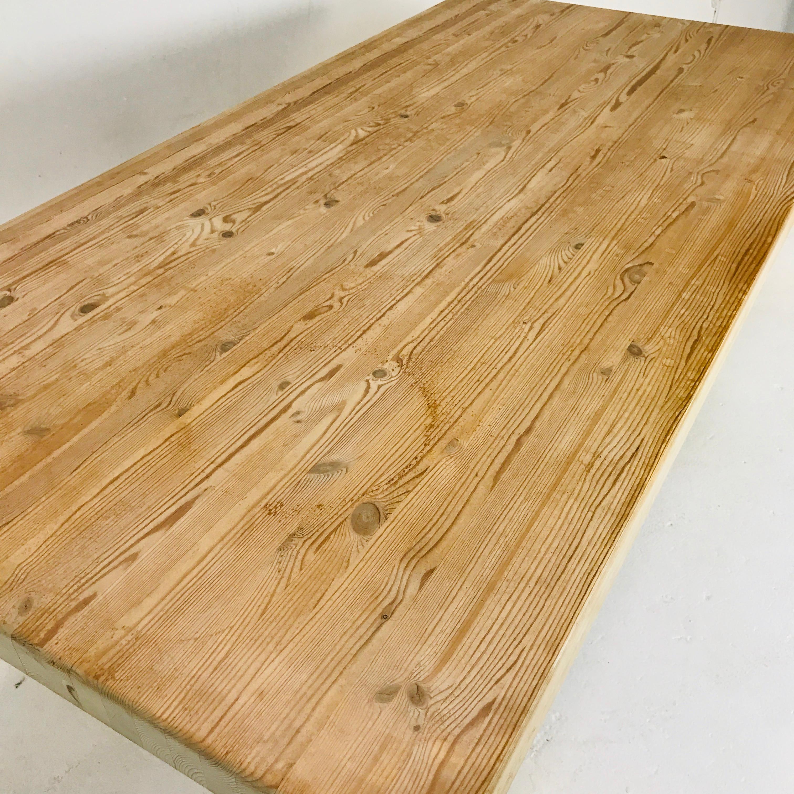 Late 20th Century Substantial Solid Scandinavian Pine Butcher Block Dining Table