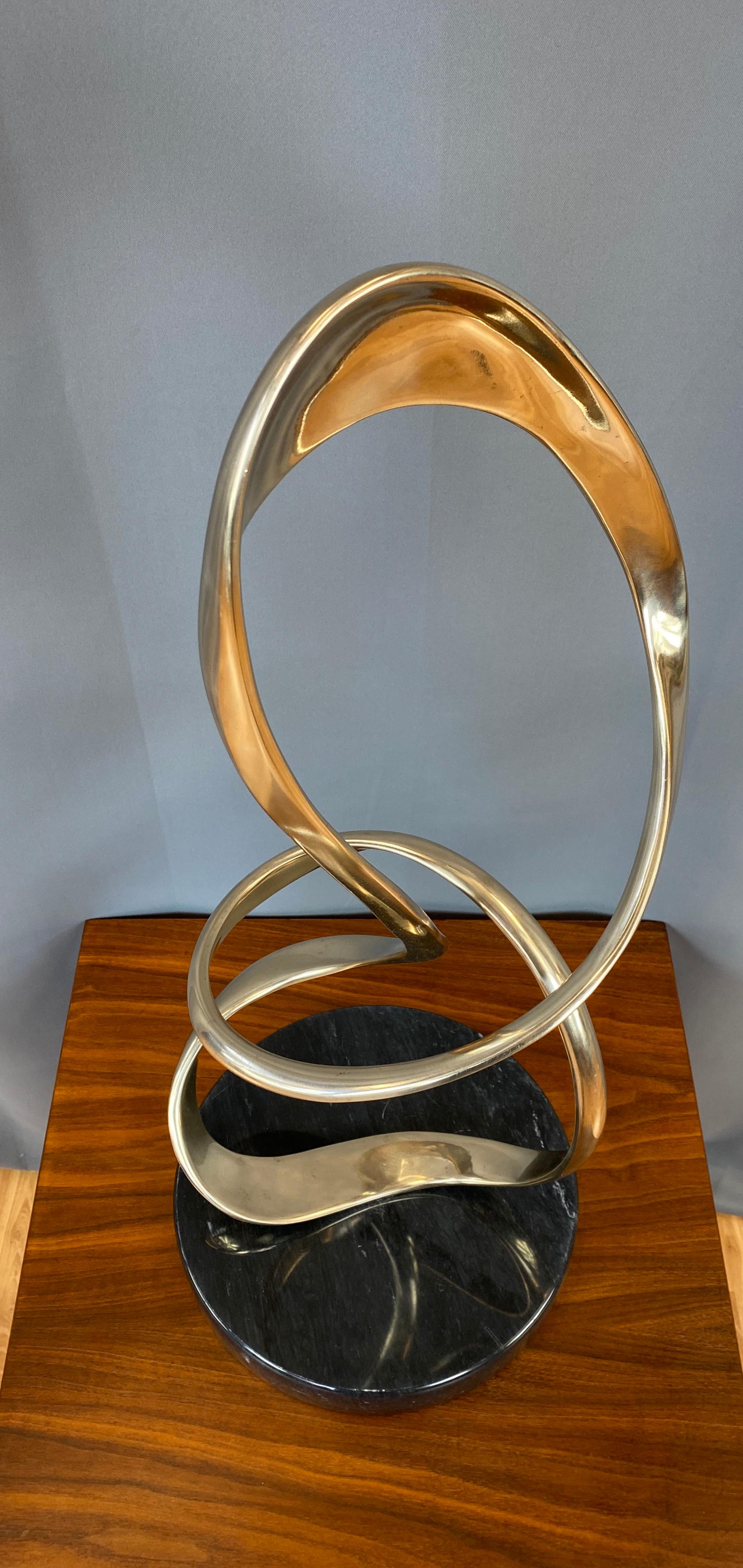Modern Substantial Tom Bennett Bronze Freeform Sculpture with Marble Base 14/150