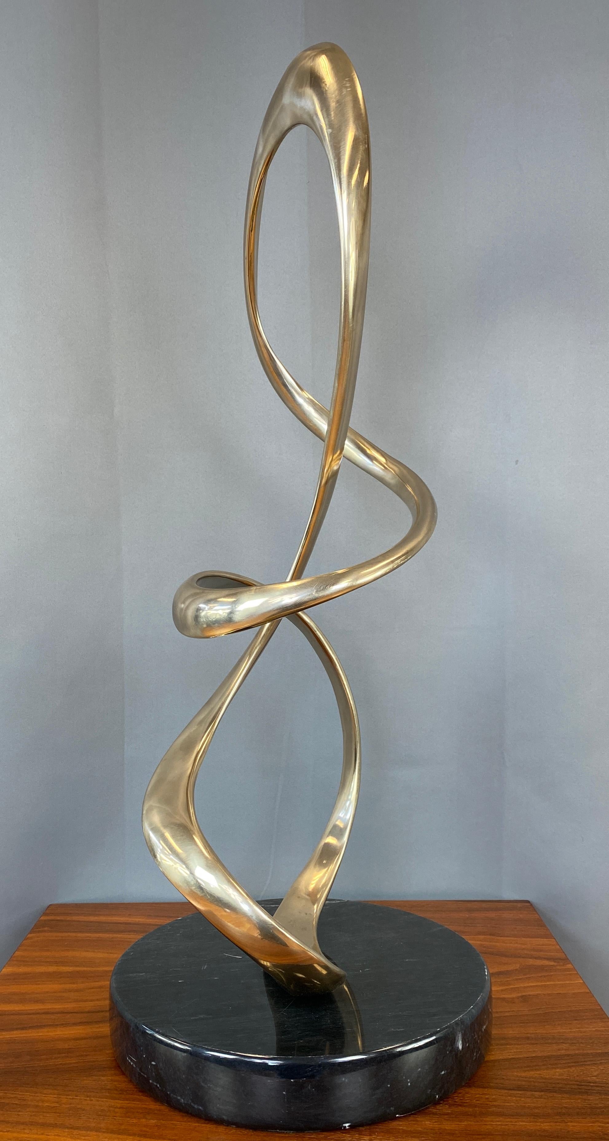 Substantial Tom Bennett Bronze Freeform Sculpture with Marble Base 14/150 In Good Condition In San Francisco, CA