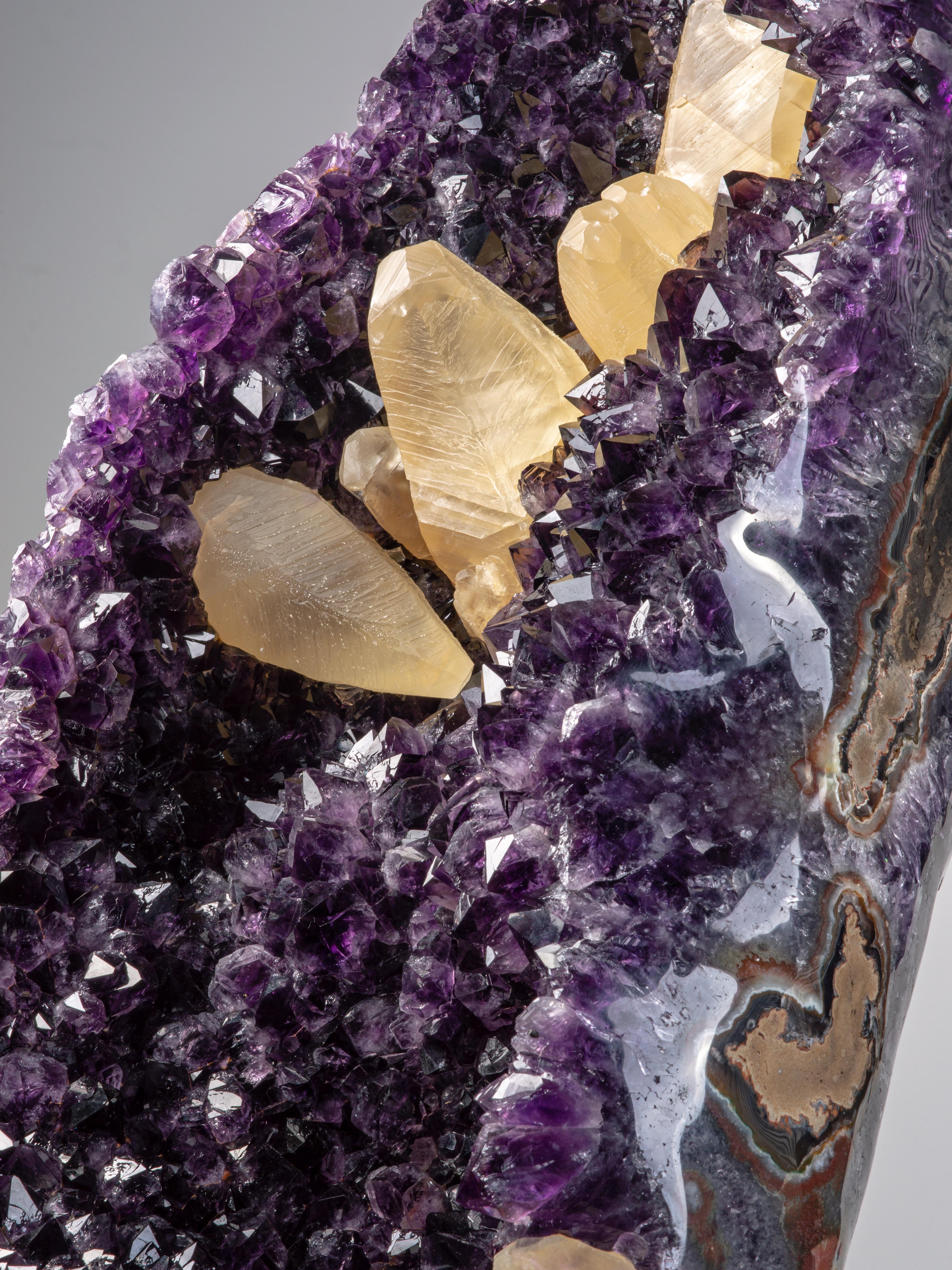 Substantial V-Shaped Amethyst Formation with Calcites 5