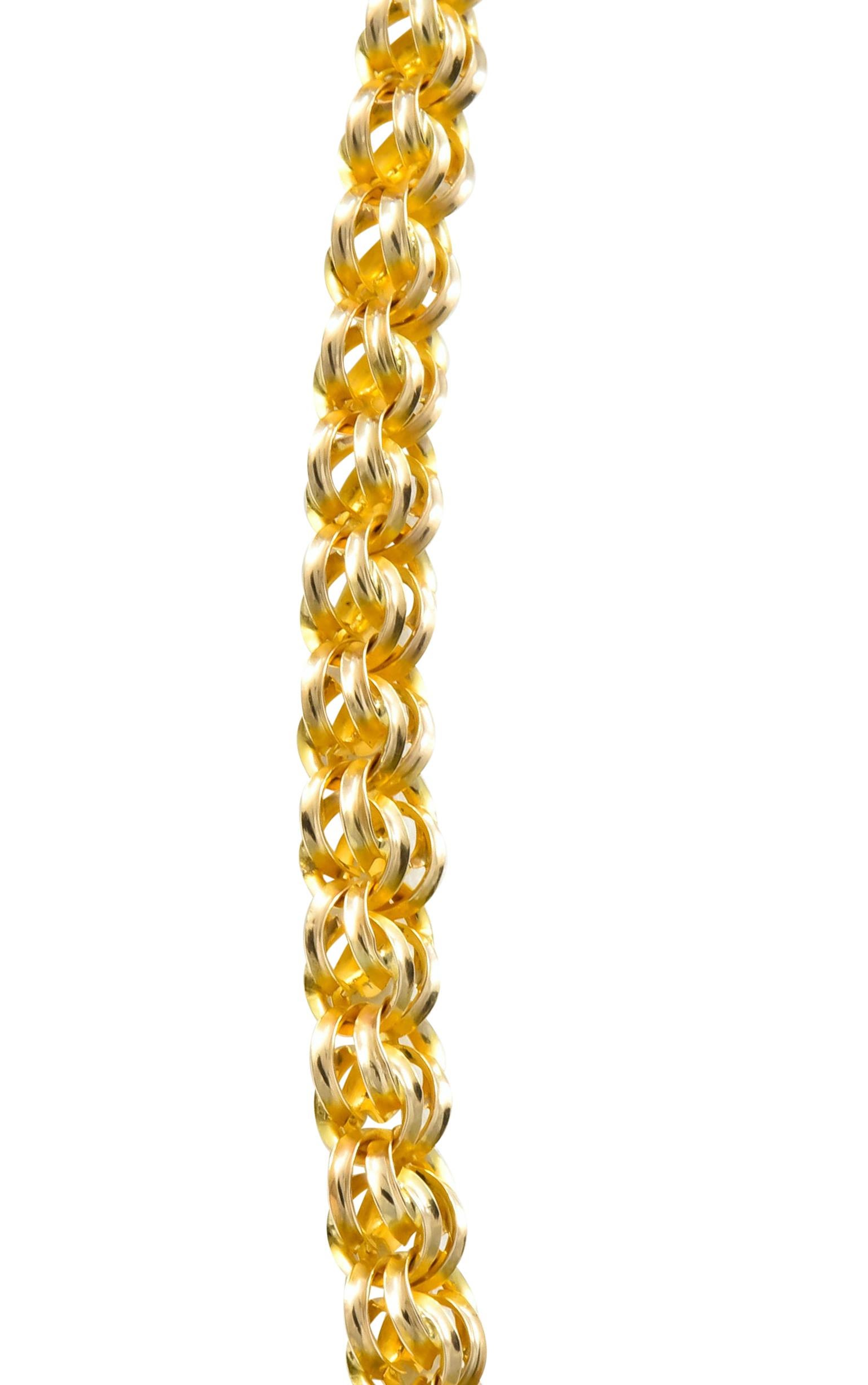 Women's or Men's Substantial Victorian 14 Karat Gold Long Chain Necklace, circa 1880