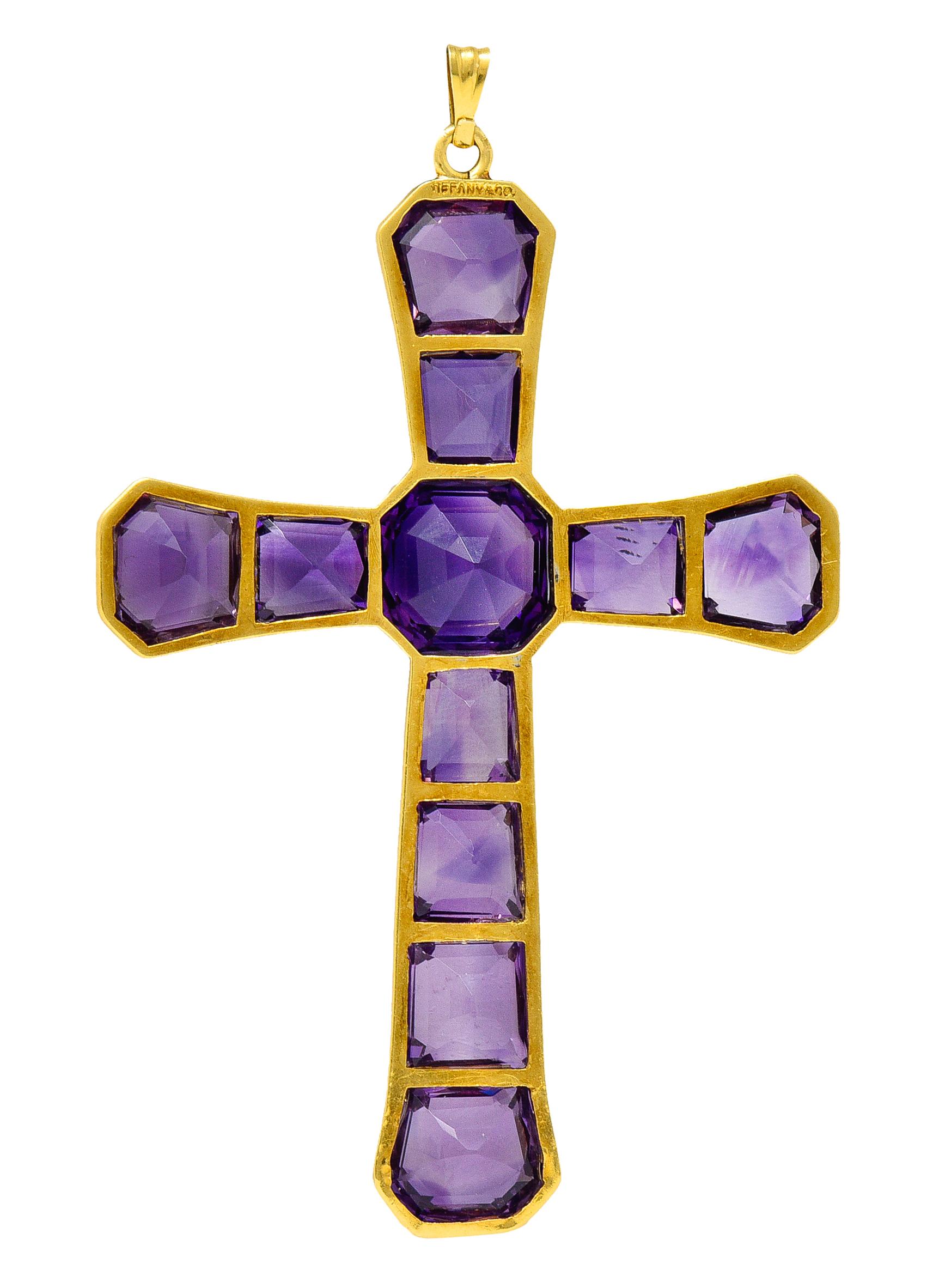 purple and gold cross