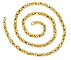 Substantial Vintage Bulgari 18 Karat Yellow Gold Mariner Link Chain Necklace