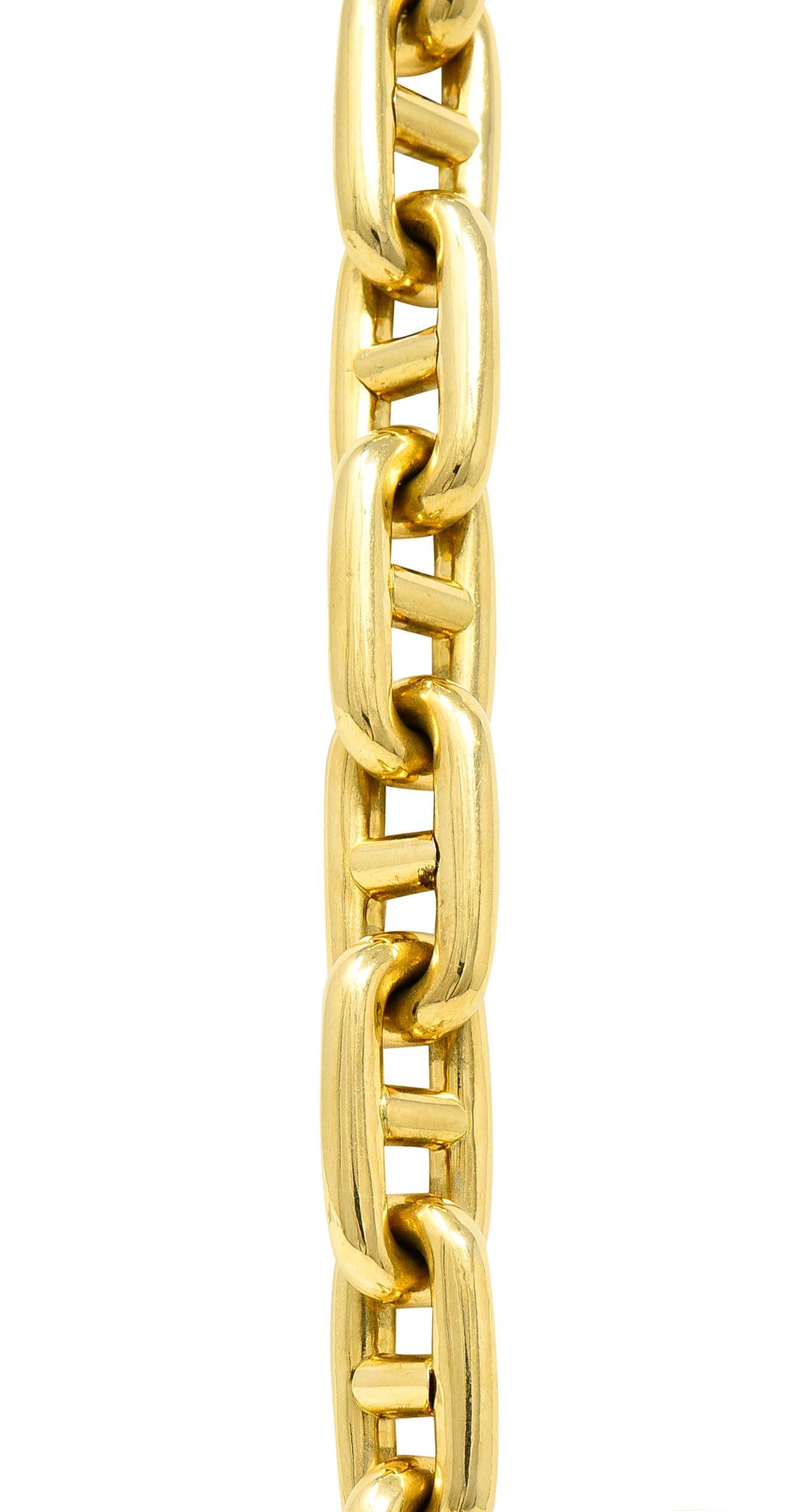 Substantial Vintage Bulgari 18 Karat Yellow Gold Mariner Link Chain Necklace 1