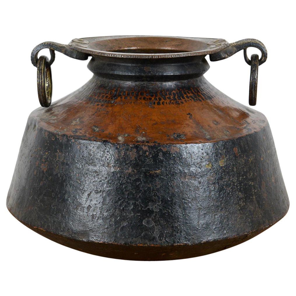 Substantial Vintage Hammered Copper Pot, 20th Century For Sale
