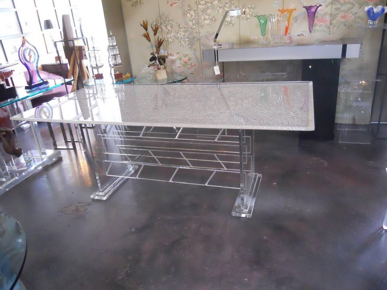 Substantial Vintage Lucite Table In Good Condition For Sale In Los Angeles, CA
