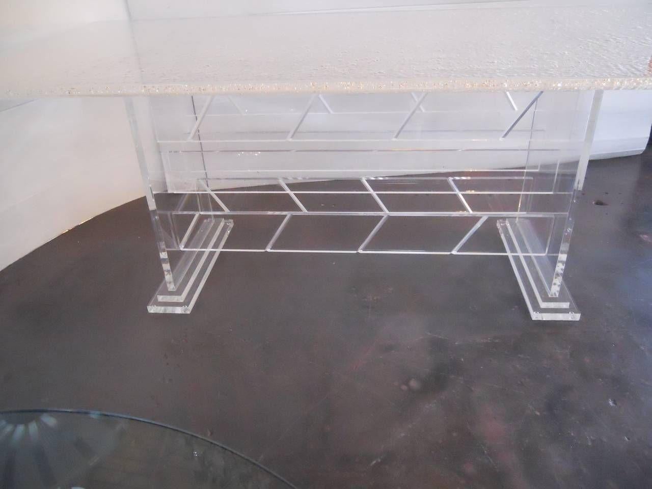 Late 20th Century Substantial Vintage Lucite Table For Sale