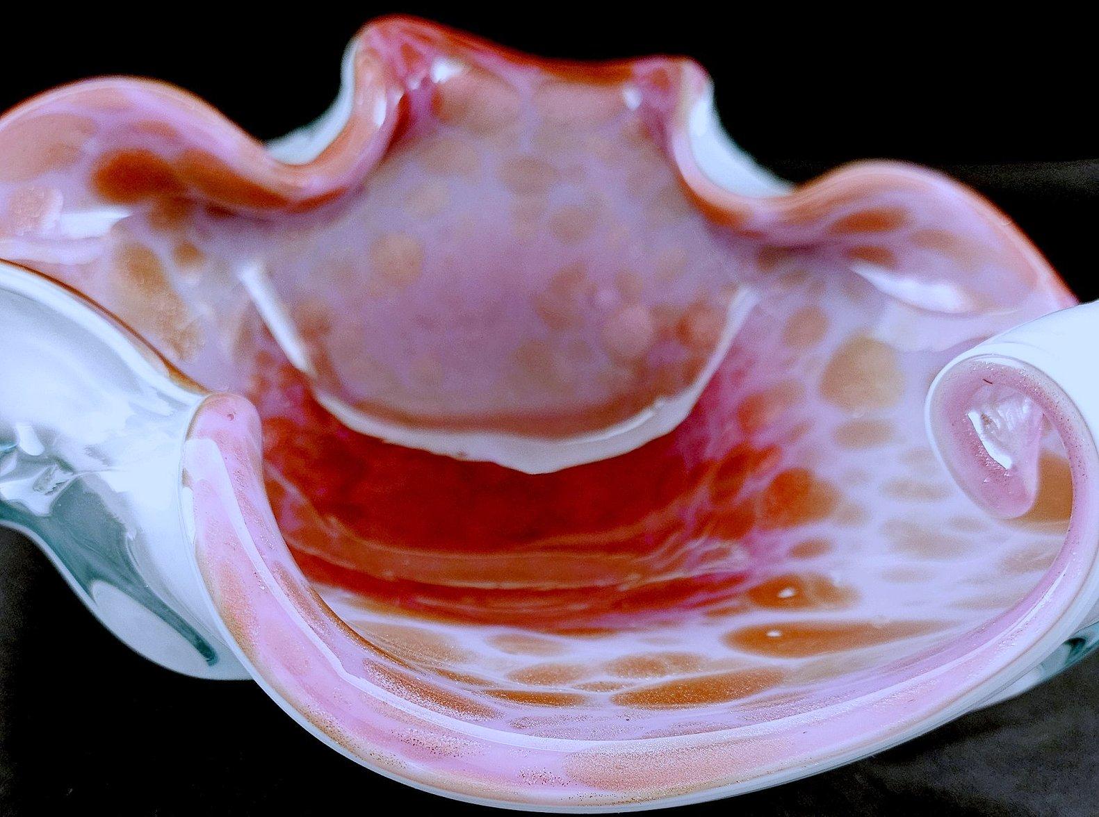 Italiano Grande ciotola in vetro di Murano con avventurina di Fratelli Toso VENDITA CHIUSA in vendita
