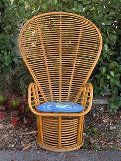 Substantial Vintage Sculptural Rattan, Reed Peacock Chair, Great Condition