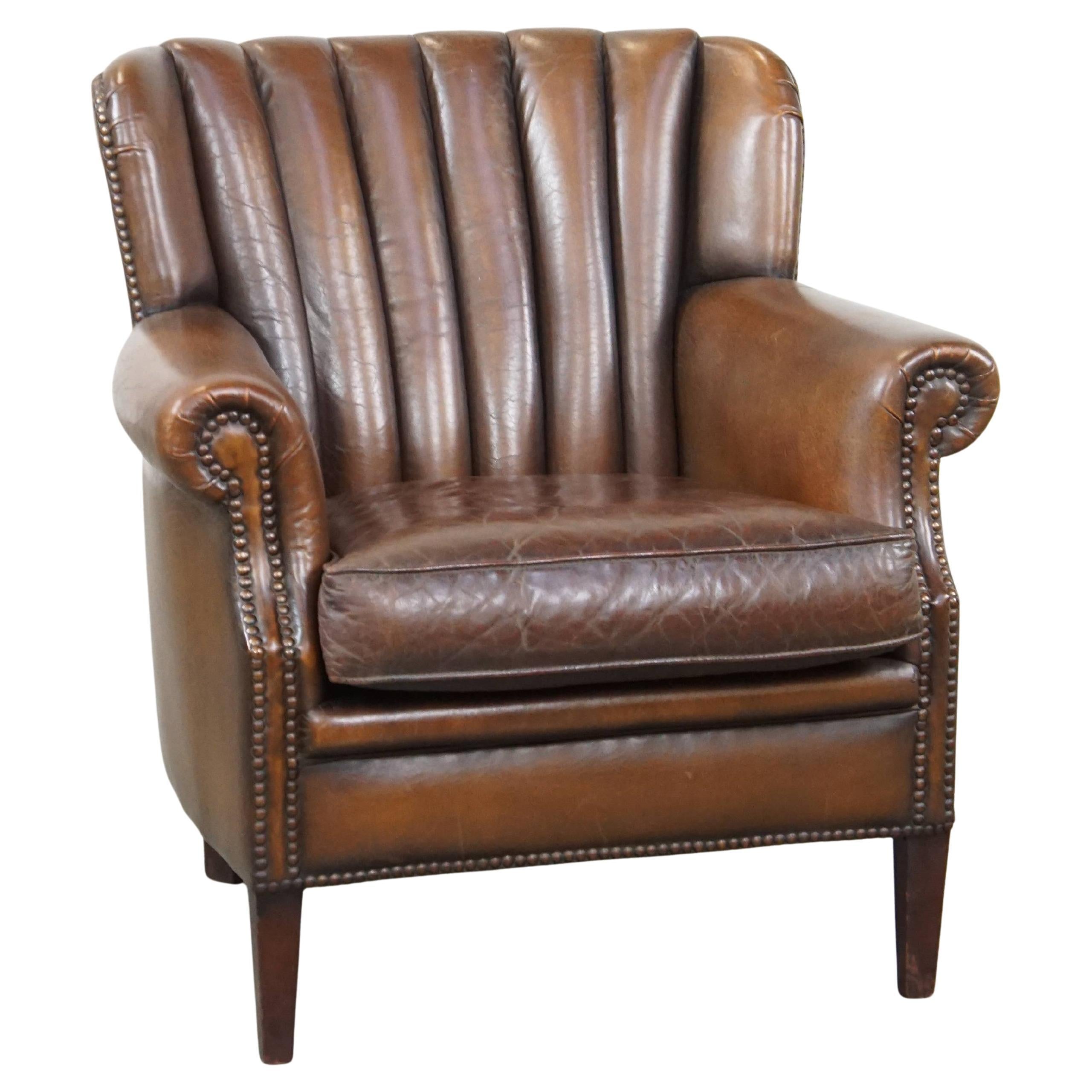 Subtle, beautifully colored sheepskin armchair with a unique design
