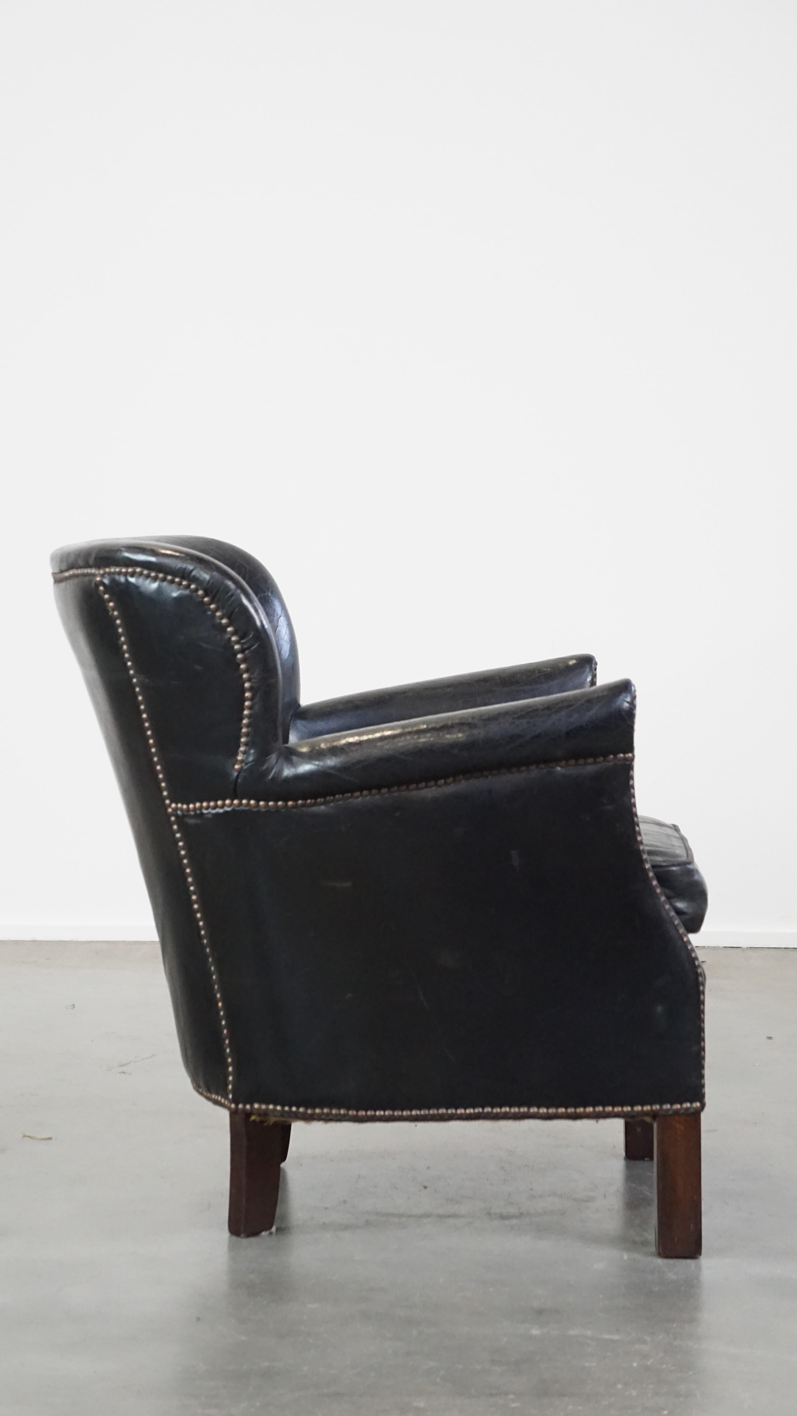 Poltrona nera sottile con cuscino reversibile in Kelim In condizioni buone in vendita a Harderwijk, NL