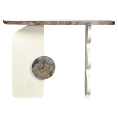 Subtle Ecru Puzzle Console Table by Majbele