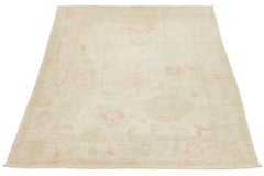 Subtle Elegance Modern Oushak Style Ivory & Pastel Wool Rug 12X15