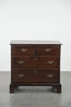 Subtle English Antique Oak Chest from the 18th Century