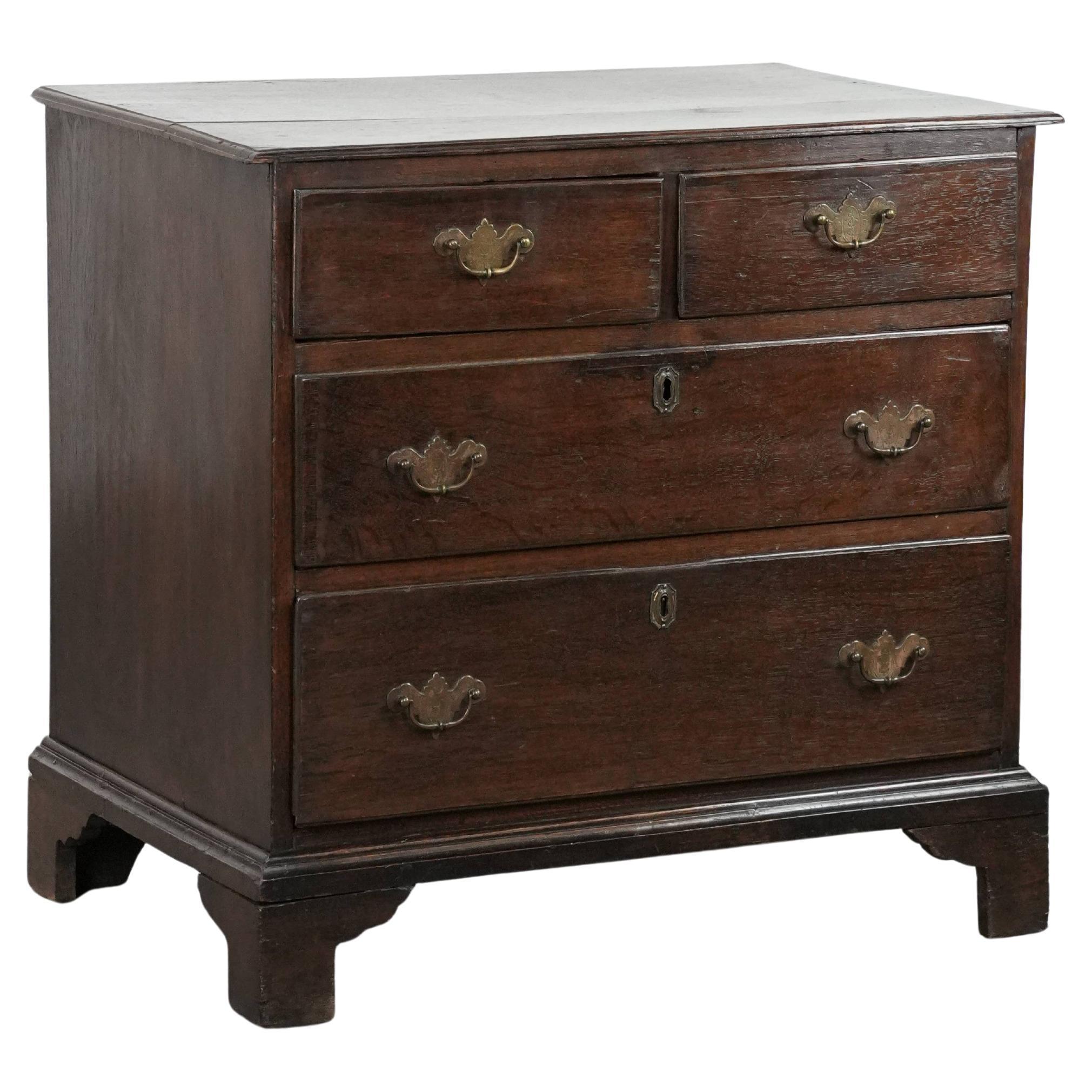 Subtle English Antique Oak Chest from the 18th Century