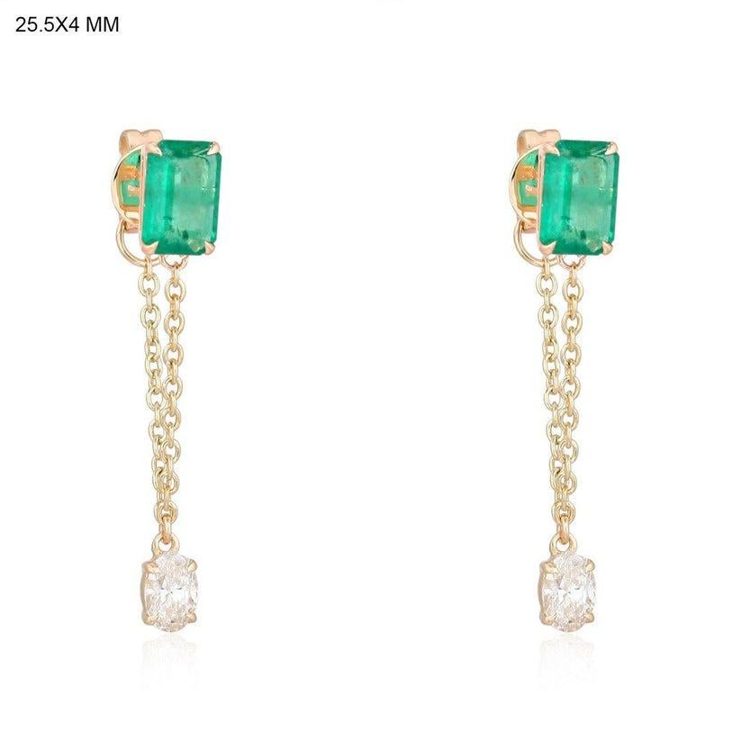 Modern Subtle Glow Diamond Drop Earrings For Sale