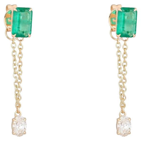 Subtle Glow Diamond Drop Earrings For Sale